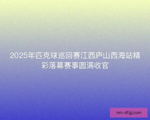 2025年匹克球巡回赛江西庐山西海站精彩落幕赛事圆满收官
